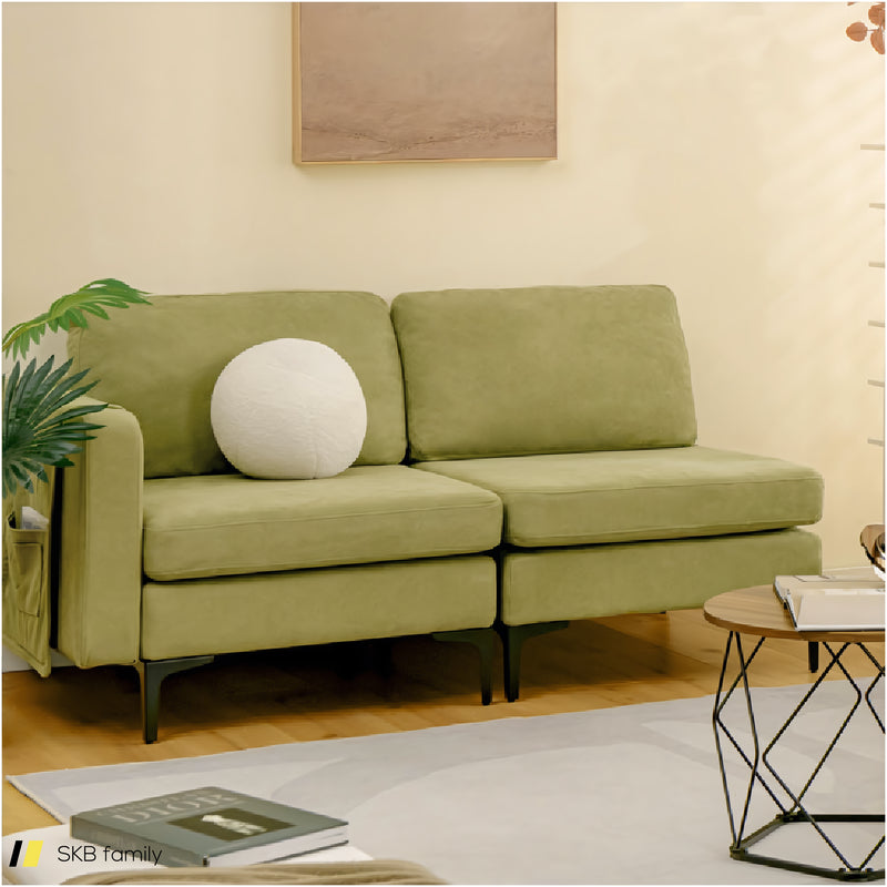 Modular L-Shaped Sectional Sofa With Reversible Ottoman And 2 Usb Ports 240515-229143