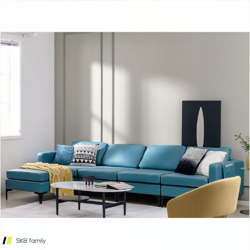 Modular L-Shaped Sectional Sofa With Reversible Ottoman And 2 Usb Ports 240515-229143