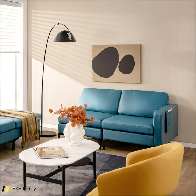 Modular L-Shaped Sectional Sofa With Reversible Ottoman And 2 Usb Ports 240515-229143