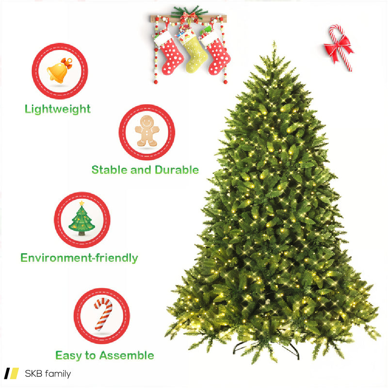 5/6 Feet Artificial Fir Christmas Tree With Led Lights And 600/1250 Branch Tips 240515-229144