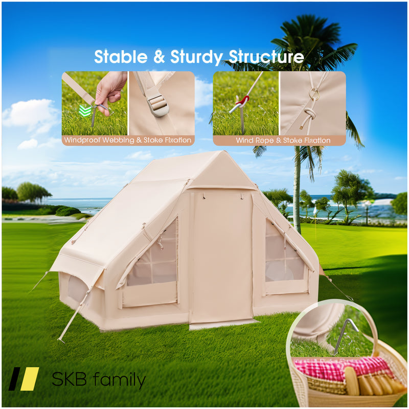 Inflatable Camping Tent 2/4/6 People Glamping Tent For Family Camping With Pump 240515-229147