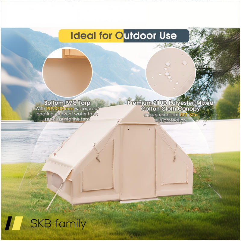 Inflatable Camping Tent 2/4/6 People Glamping Tent For Family Camping With Pump 240515-229147