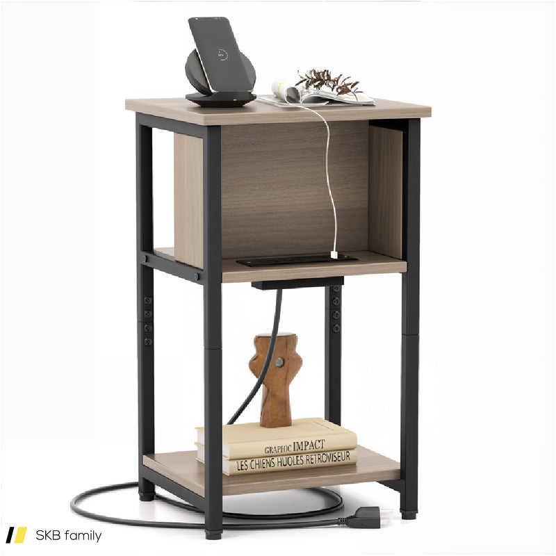 3-Tier End Table With Usb Ports & Power Outlets 240515-229153