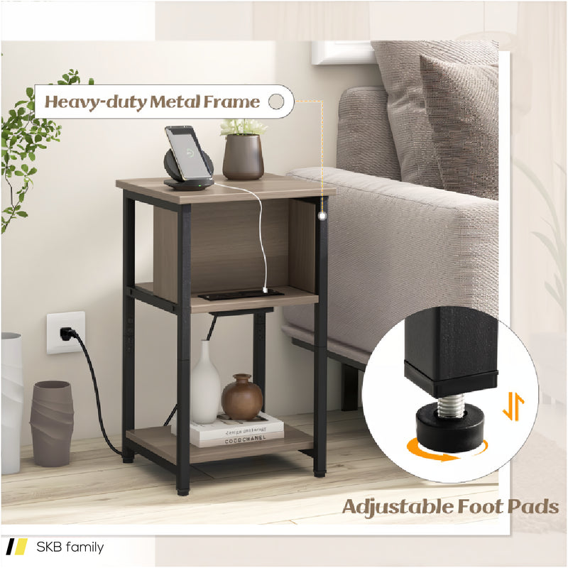 3-Tier End Table With Usb Ports & Power Outlets 240515-229153