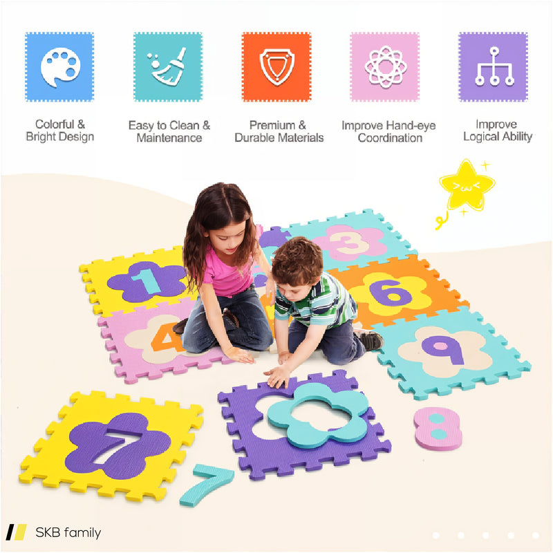 75 Pieces Baby Foam Interlocking Play Mat With Fence With Detachable Numbers 240515-229154