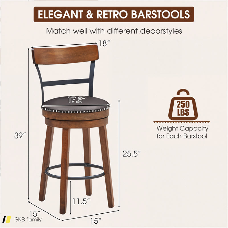 Set Of 2 Swivel Counter Height Bar Stools 240515-229159