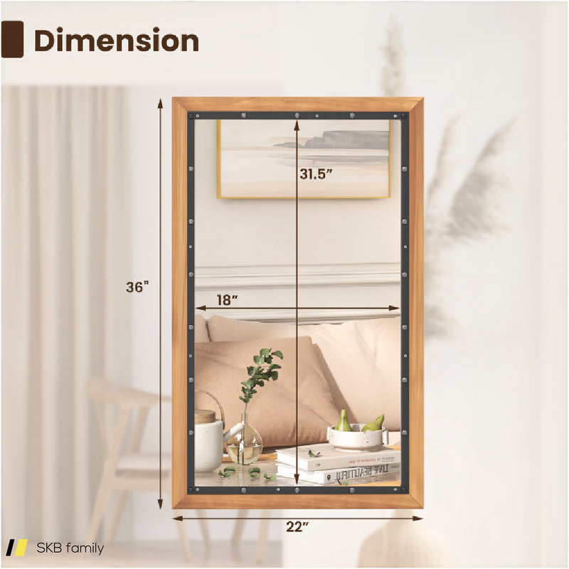 22 X 36 Inch Rectangular Frame Decor Wall Mounted Mirror With Back Board 240615-229164