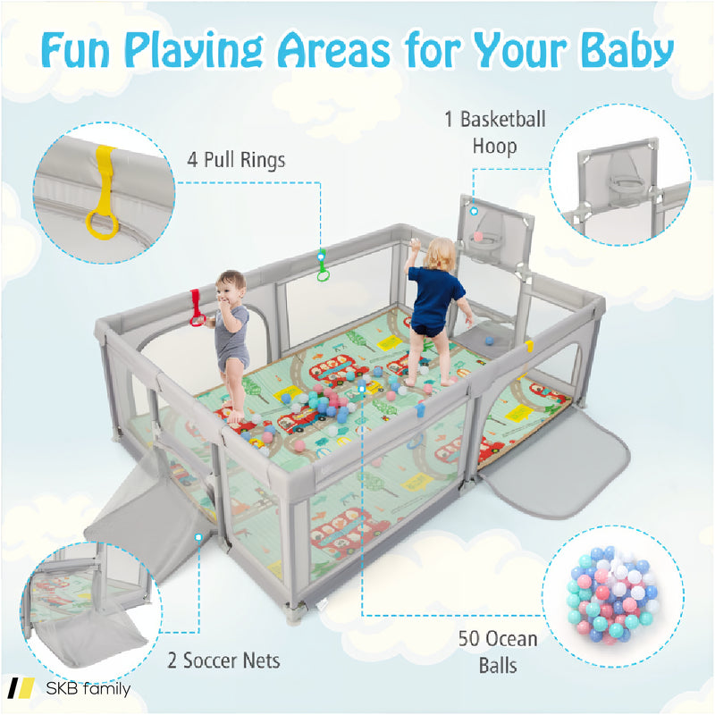 Large Baby Playpen With Mat And Ocean Balls 240515-229166