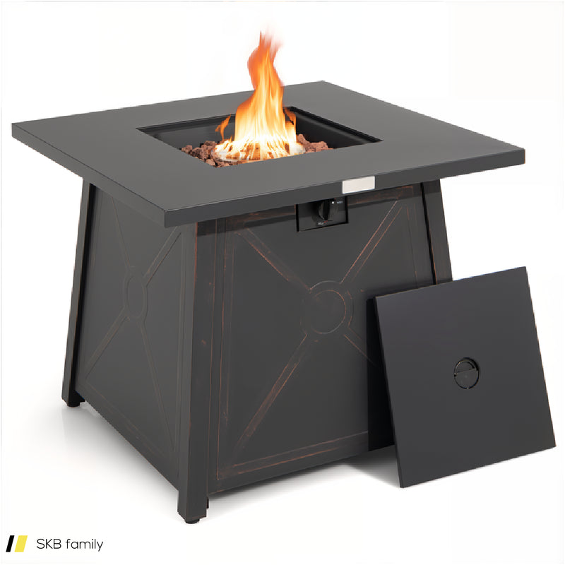 30 Inch Square Propane Gas Fire Table With Waterproof Cover 240515-229167