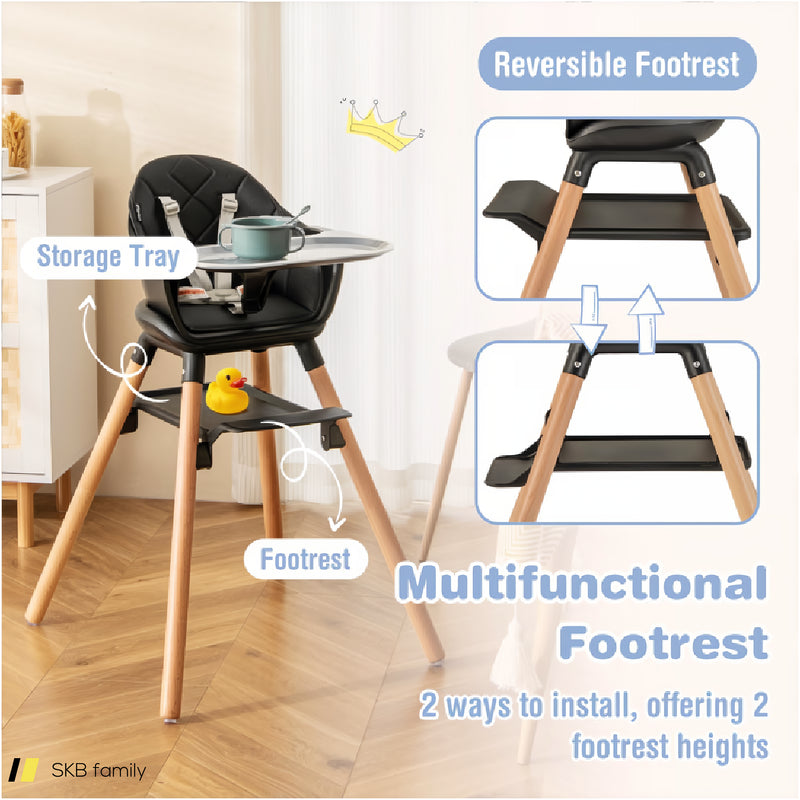 6 In 1 Convertible Highchair With Safety Harness And Removable Tray 240515-229169