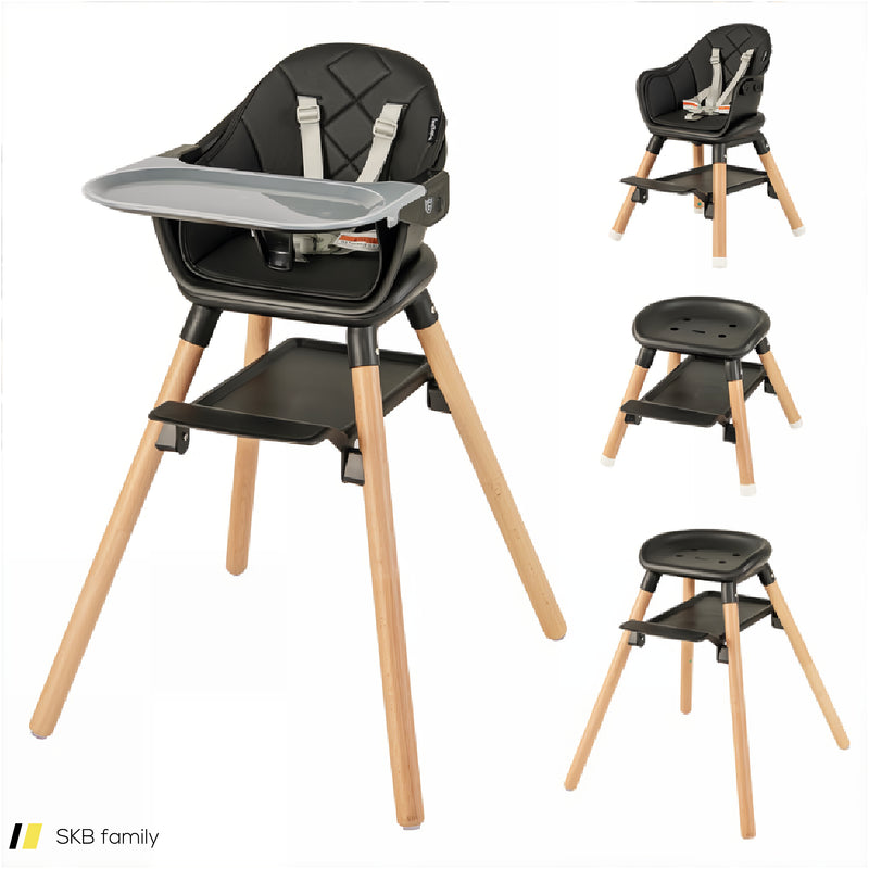 6 In 1 Convertible Highchair With Safety Harness And Removable Tray 240515-229169