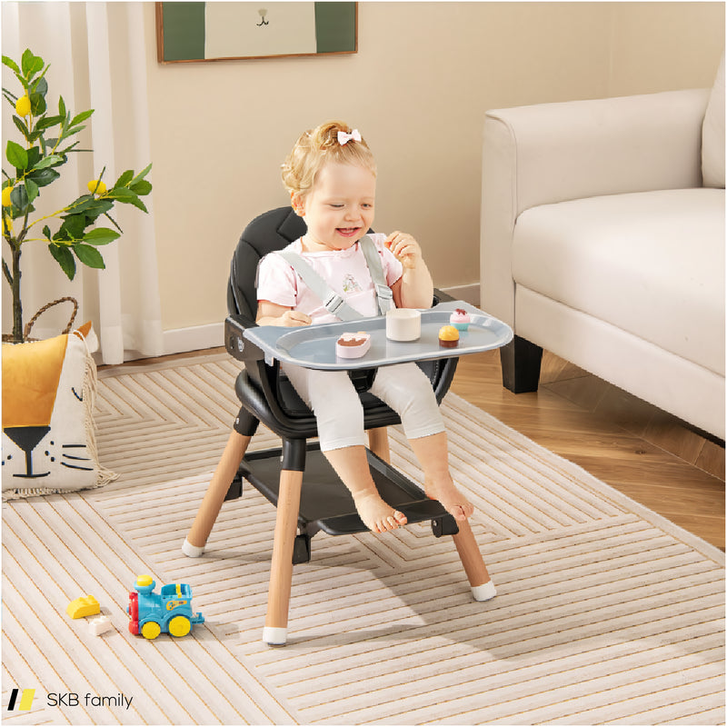 6 In 1 Convertible Highchair With Safety Harness And Removable Tray 240515-229169