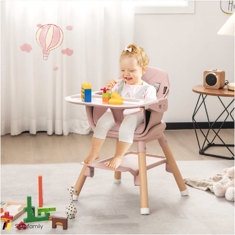 6 In 1 Convertible Highchair With Safety Harness And Removable Tray 240515-229169