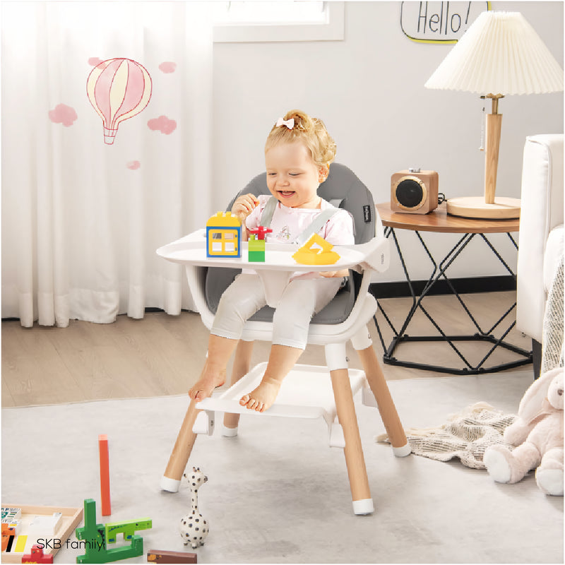 6 In 1 Convertible Highchair With Safety Harness And Removable Tray 240515-229169