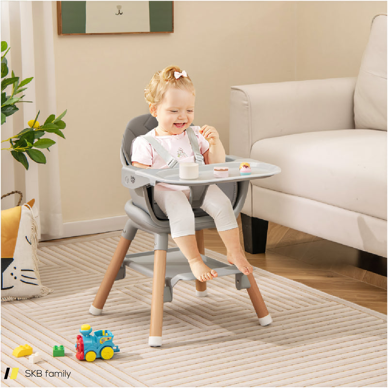 6 In 1 Convertible Highchair With Safety Harness And Removable Tray 240515-229169