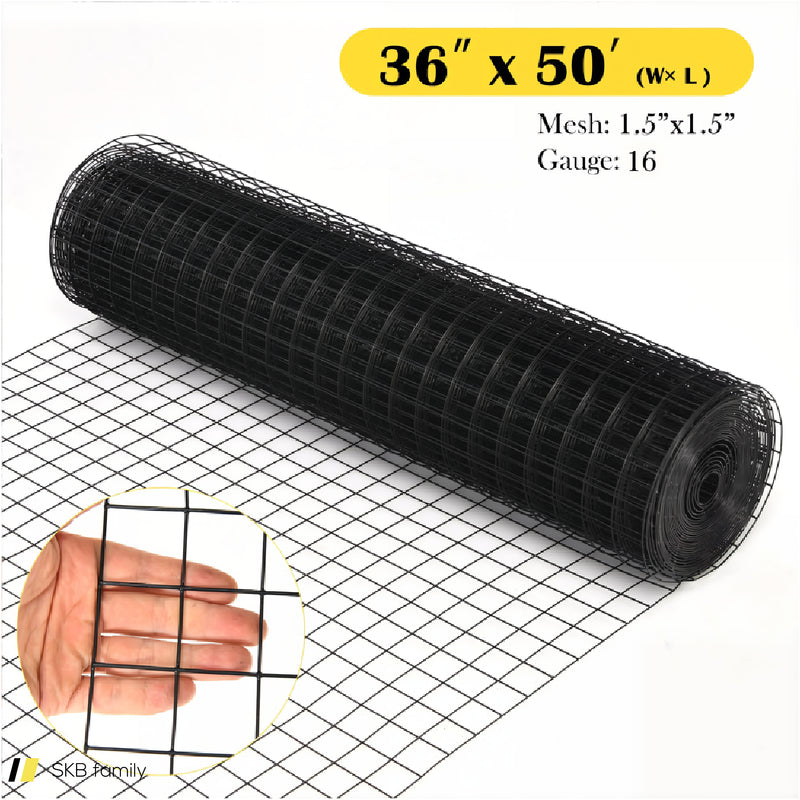 36 X 50 Inch Hardware Cloth 16 Gauge Black Vinyl Coated Welded Wire Mesh 1.5 Inch 240515-229170