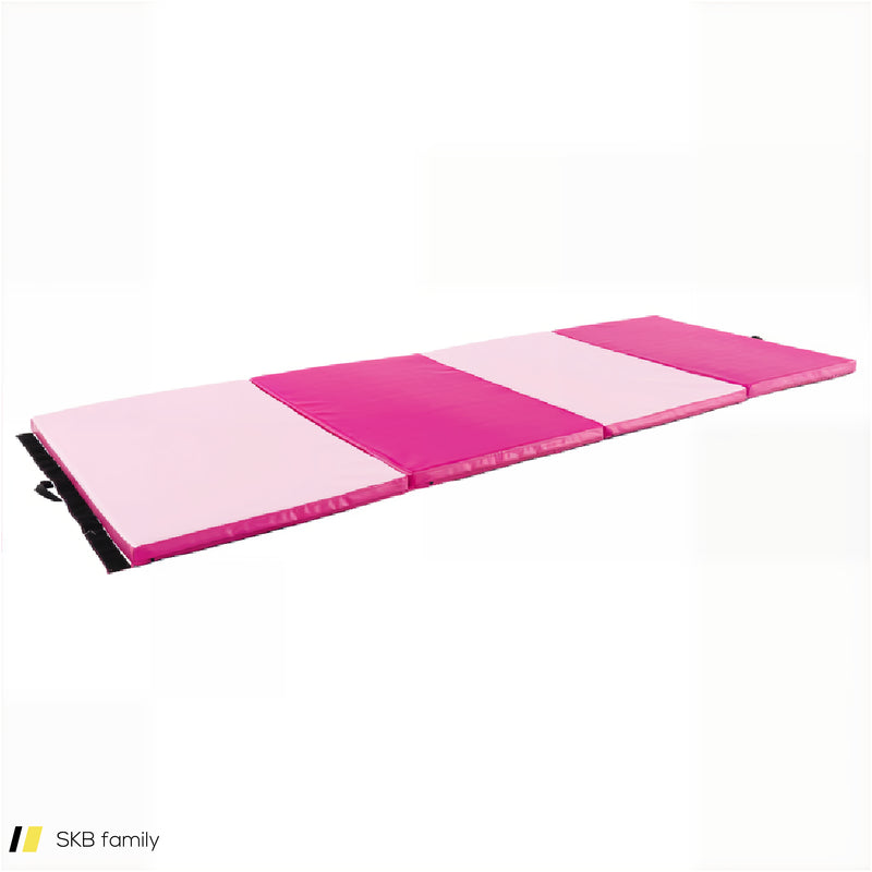 4-Panel Pu Leather Folding Exercise Mat With Carrying Handles 240515-229174