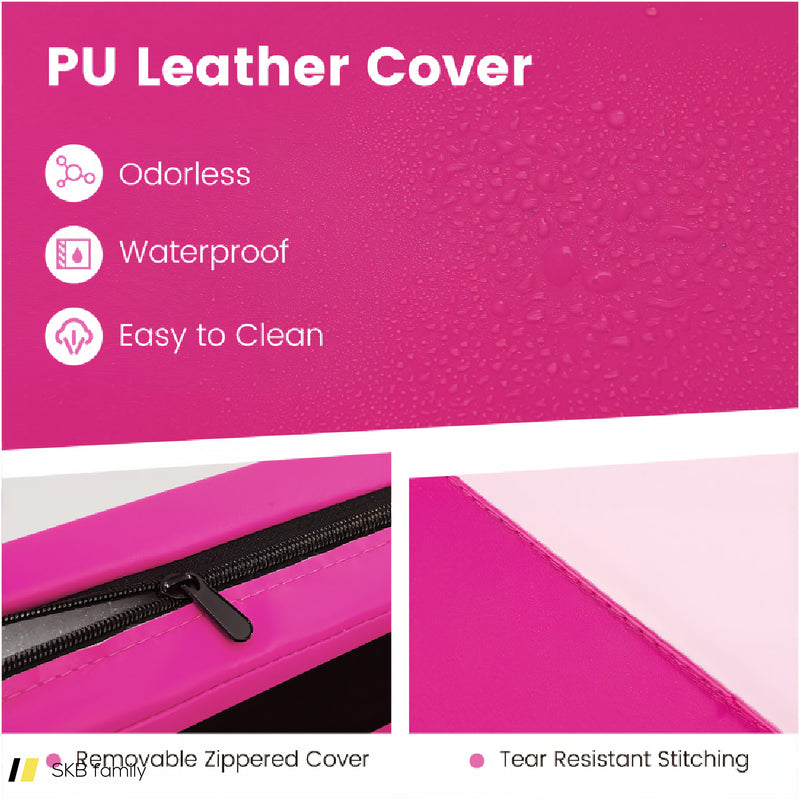 4-Panel Pu Leather Folding Exercise Mat With Carrying Handles 240515-229174