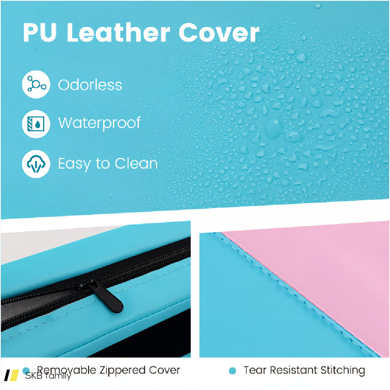 4-Panel Pu Leather Folding Exercise Mat With Carrying Handles 240515-229174