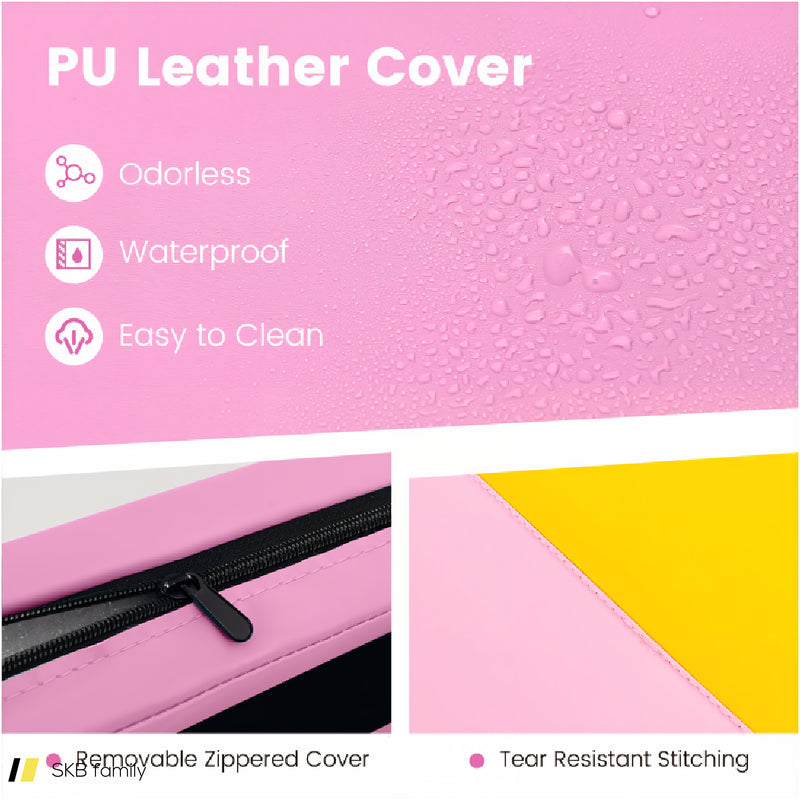 4-Panel Pu Leather Folding Exercise Mat With Carrying Handles 240515-229174