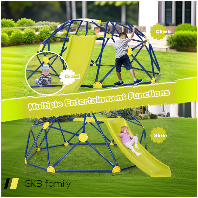 Kids Climbing Dome With Slide And Fabric Cushion For Garden Yard 240515-229180