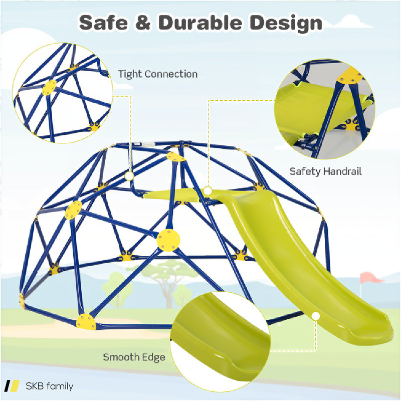 Kids Climbing Dome With Slide And Fabric Cushion For Garden Yard 240515-229180