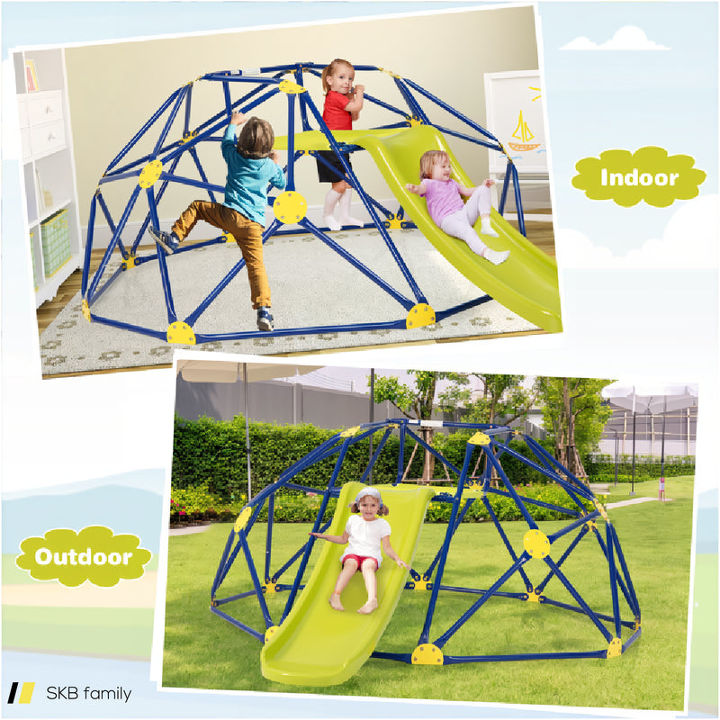 Kids Climbing Dome With Slide And Fabric Cushion For Garden Yard 240515-229180