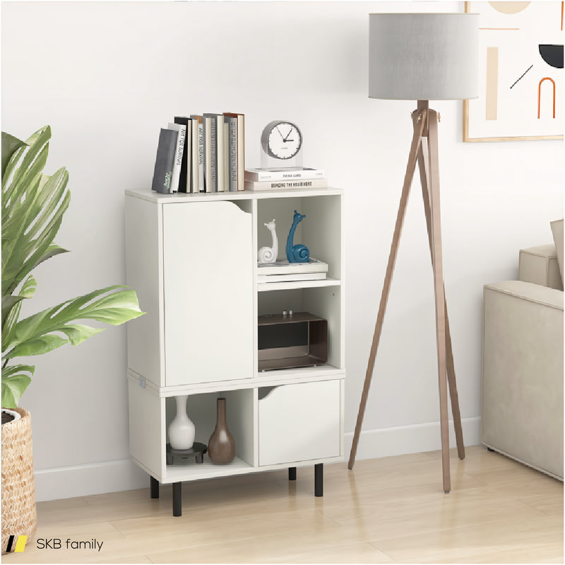 Stackable Bookcase With Adjustable Shelf And Cubes 240515-229182