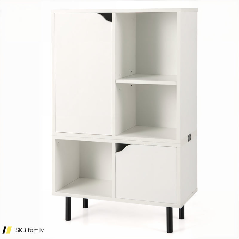 Stackable Bookcase With Adjustable Shelf And Cubes 240515-229182