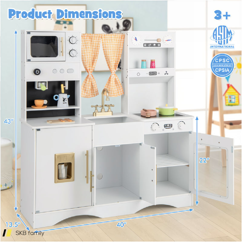 Kids Kitchen Playset With Microwave And Coffee Maker For Ages 3+ 240515-229189