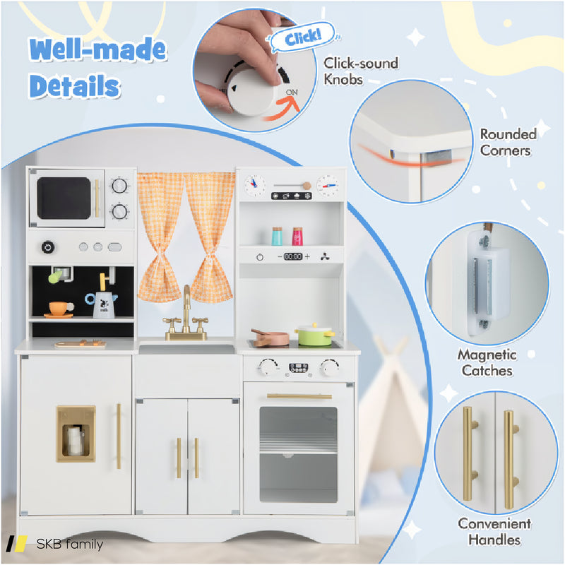 Kids Kitchen Playset With Microwave And Coffee Maker For Ages 3+ 240515-229189