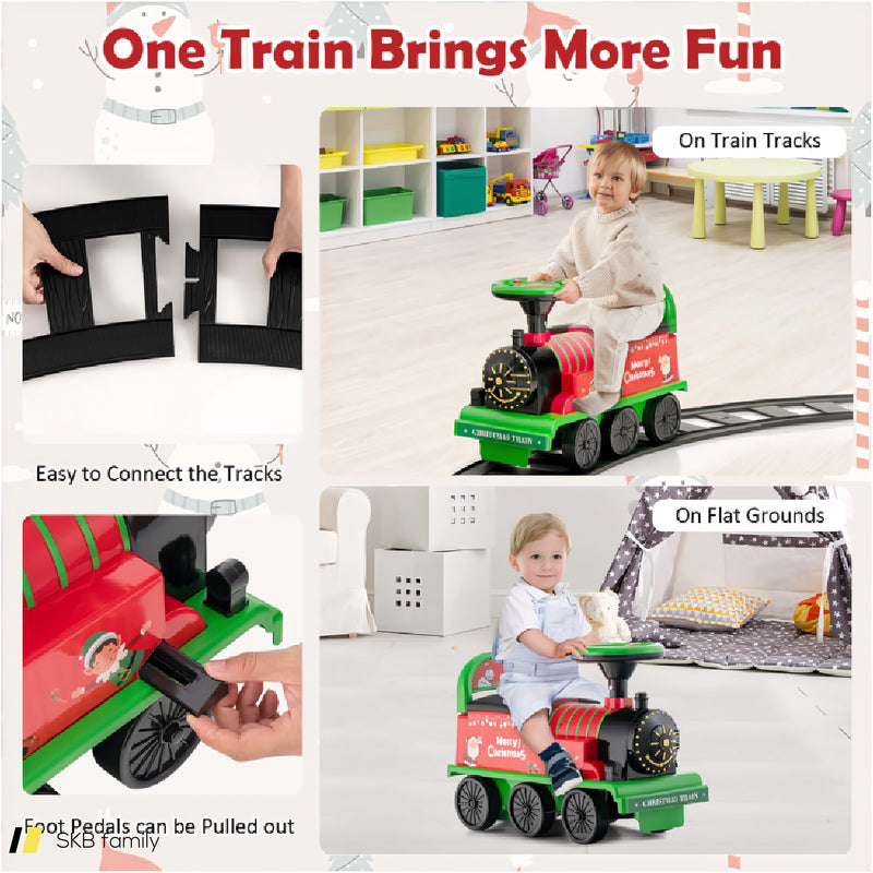 6v Electric Kids Ride On Car Toy Train With 16 Pieces Tracks 240615-229190