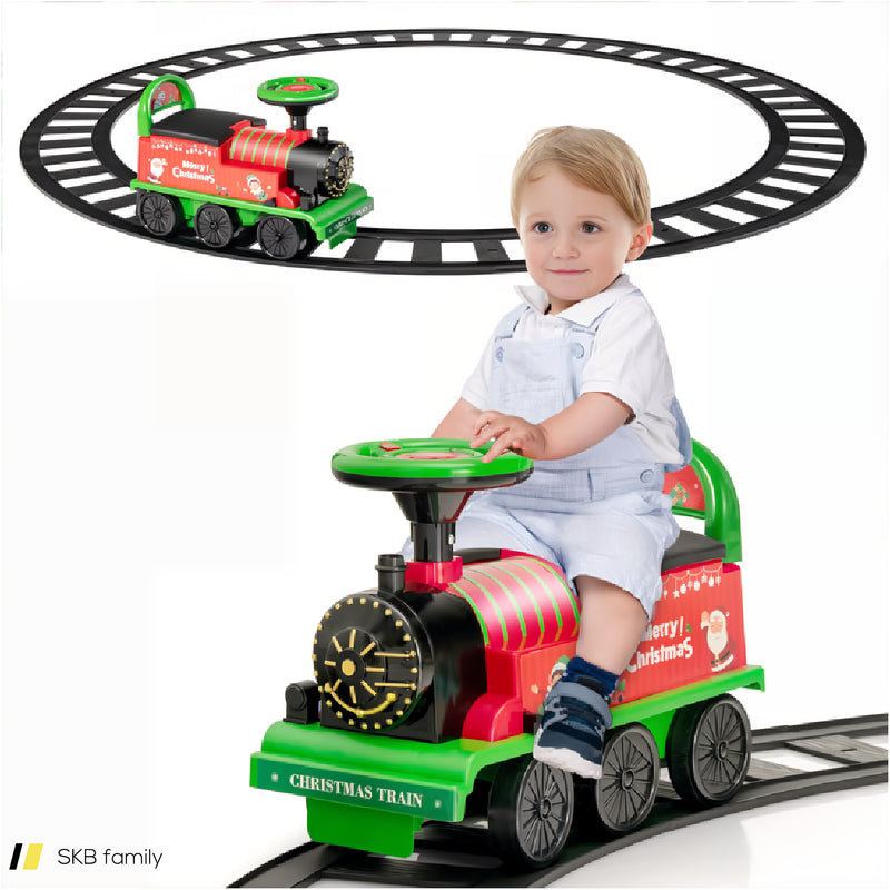 6v Electric Kids Ride On Car Toy Train With 16 Pieces Tracks 240615-229190