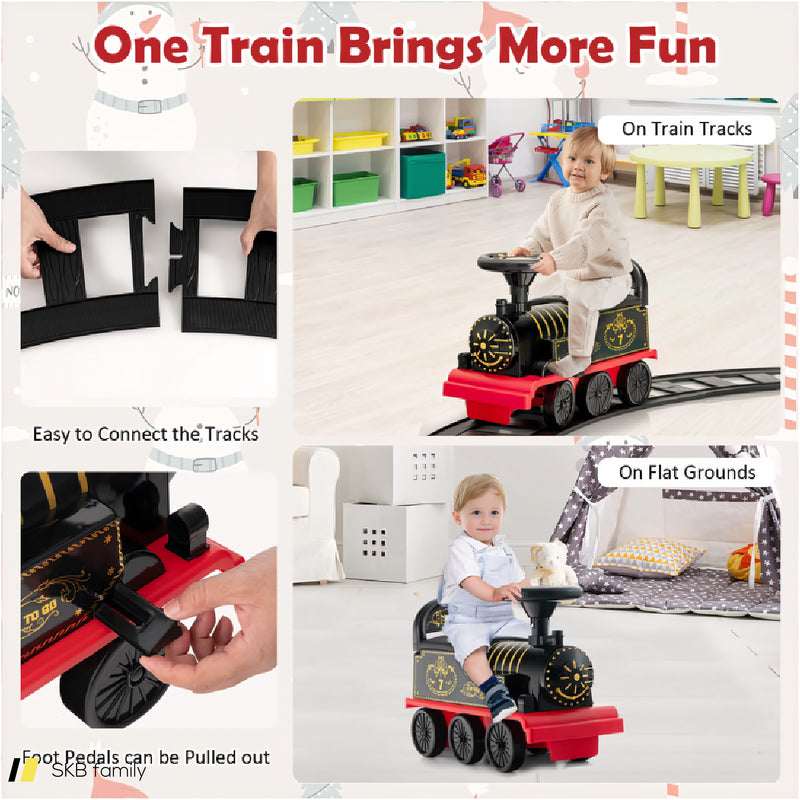 6v Electric Kids Ride On Car Toy Train With 16 Pieces Tracks 240615-229190