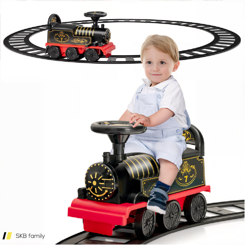 6v Electric Kids Ride On Car Toy Train With 16 Pieces Tracks 240615-229190