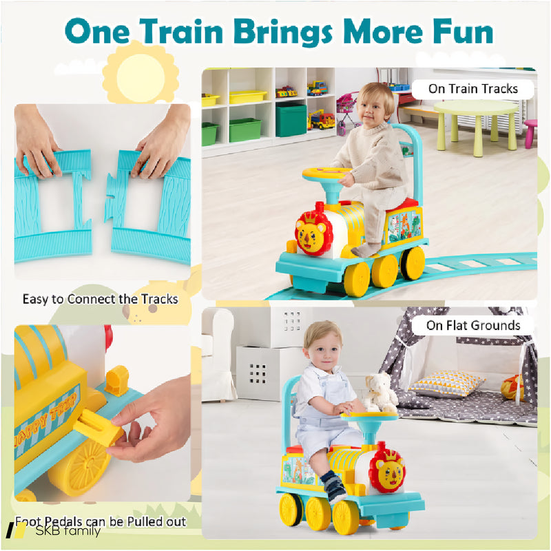 6v Electric Kids Ride On Car Toy Train With 16 Pieces Tracks 240515-229190