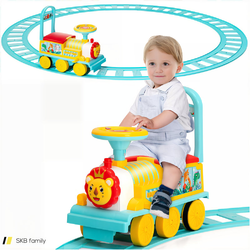 6v Electric Kids Ride On Car Toy Train With 16 Pieces Tracks 240615-229190