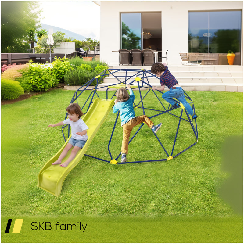 13.3 Ft Climbing Dome Geometric Dome Climber With Extended Wavy Slide And 2 Rest Platforms 240515-229193