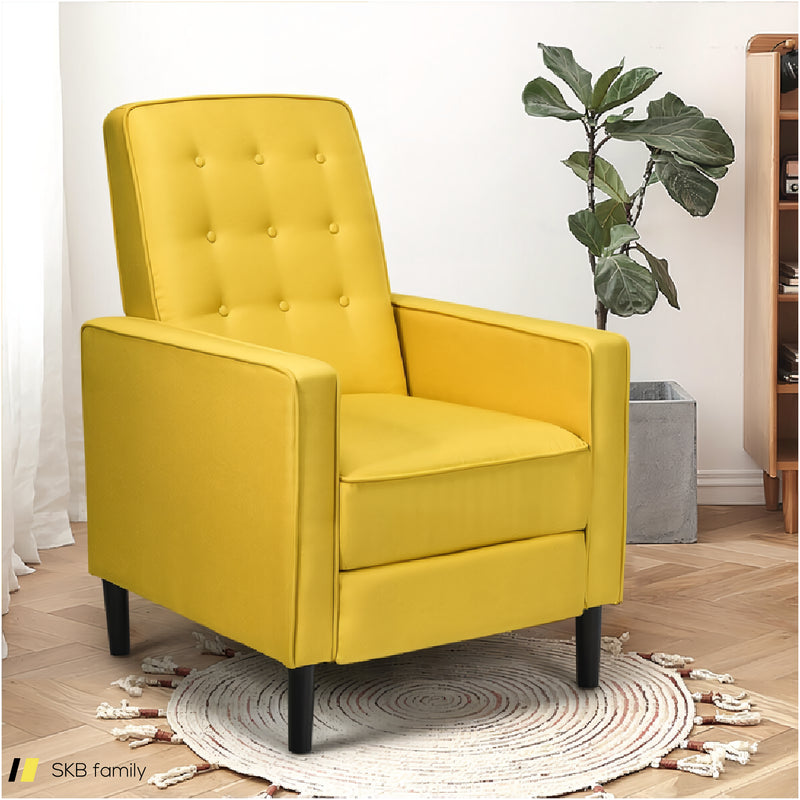 Modern Fabric Push-Back Recliner Chair With Button-Tufted Back And Thick Cushion 240515-229195