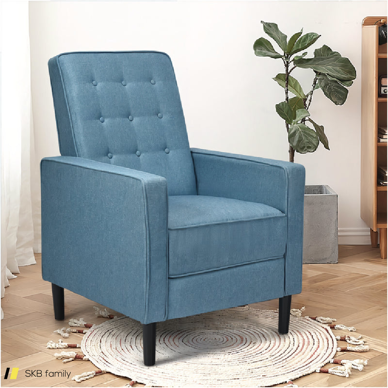 Modern Fabric Push-Back Recliner Chair With Button-Tufted Back And Thick Cushion 240515-229195