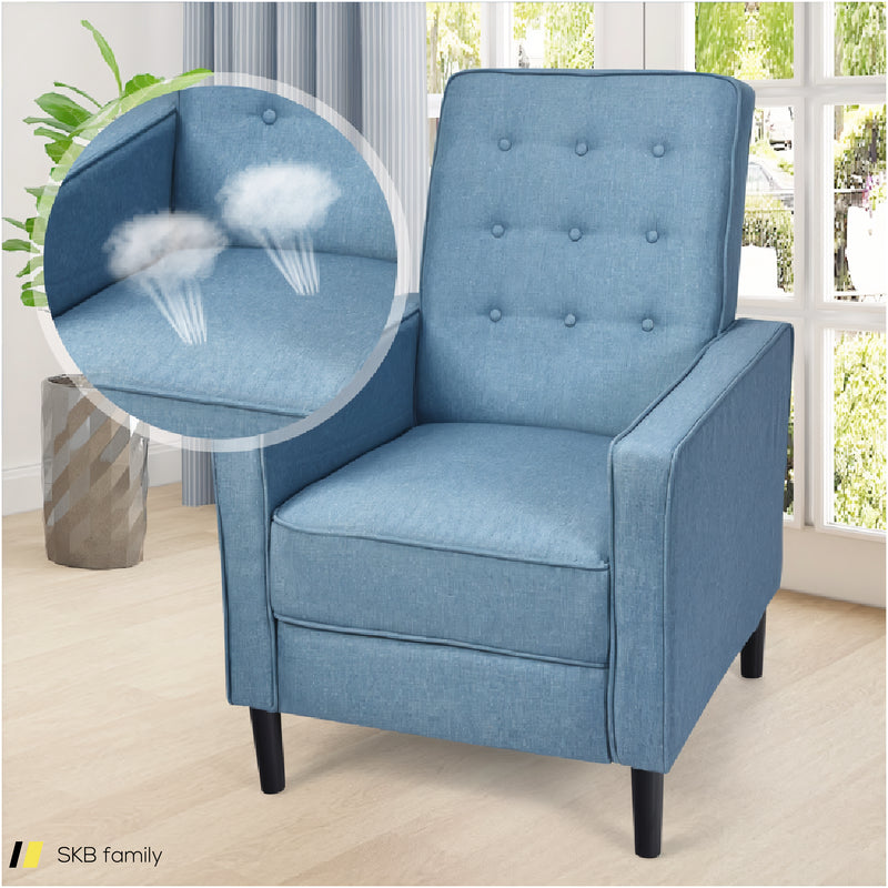 Modern Fabric Push-Back Recliner Chair With Button-Tufted Back And Thick Cushion 240515-229195