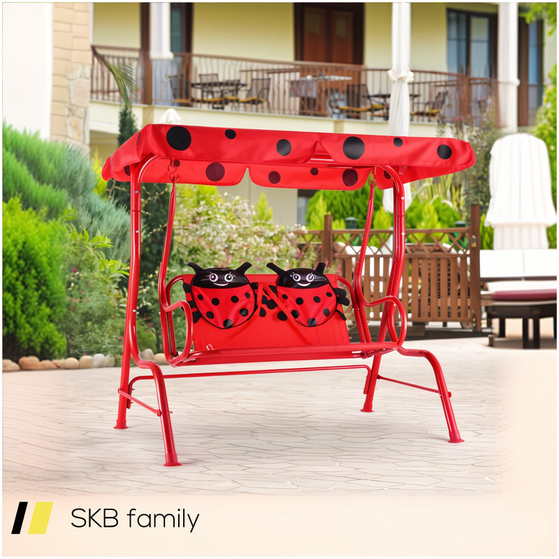 2 Person Kids Patio Swing Porch Bench With Canopy 240515-229199