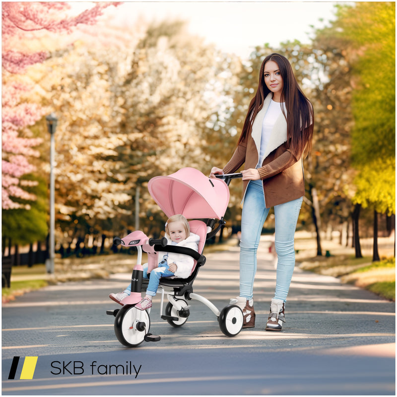 6-In-1 Foldable Baby Tricycle Toddler Stroller With Adjustable Handle 240515-229215