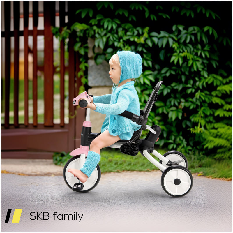 6-In-1 Foldable Baby Tricycle Toddler Stroller With Adjustable Handle 240515-229215