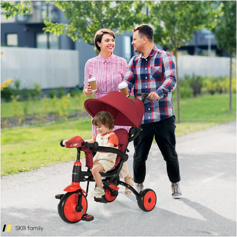 6-In-1 Foldable Baby Tricycle Toddler Stroller With Adjustable Handle 240515-229215