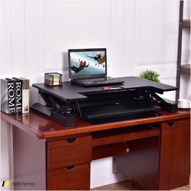 Height Adjustable Lift Rising Laptop Desk With Pen Slot 240515-229232