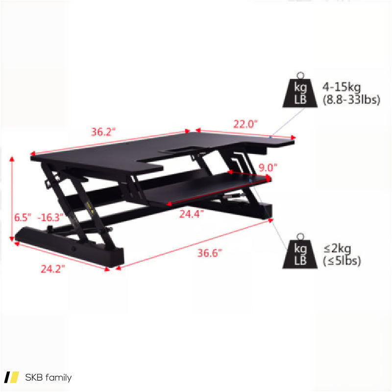 Height Adjustable Lift Rising Laptop Desk With Pen Slot 240515-229232