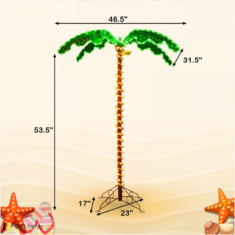 5 Feet Led Pre-Lit Palm Tree Decor With Light Rope 240515-229236