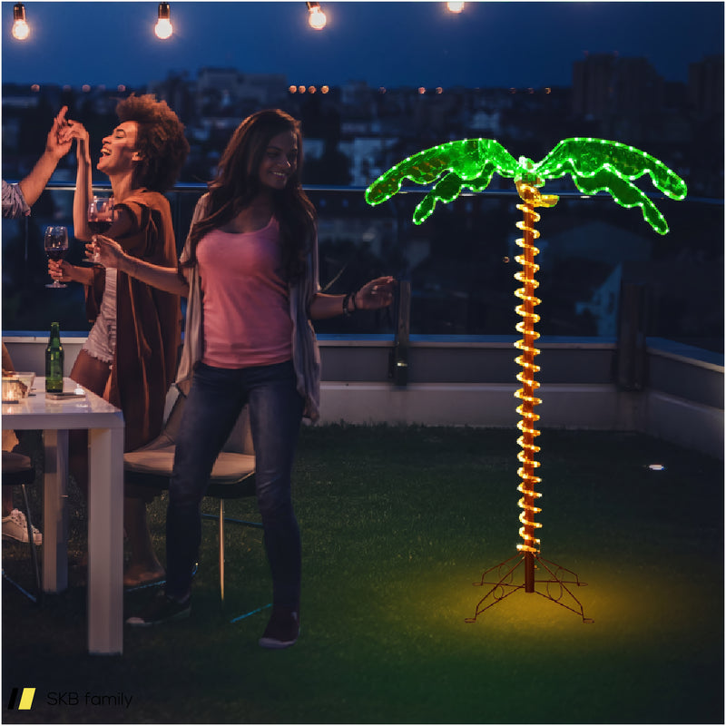 5 Feet Led Pre-Lit Palm Tree Decor With Light Rope 240515-229236