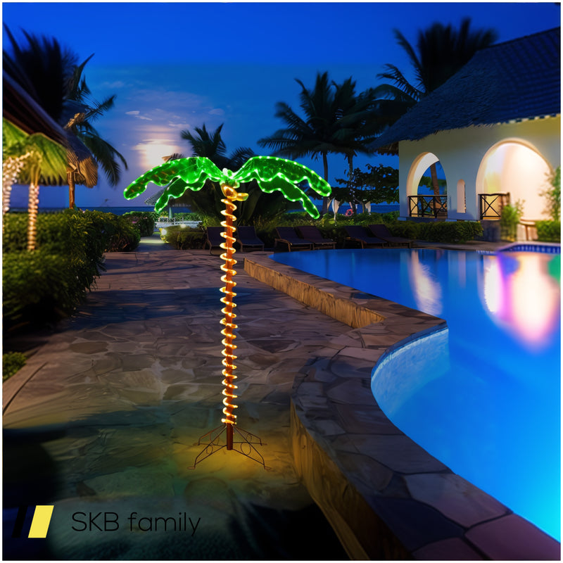 5 Feet Led Pre-Lit Palm Tree Decor With Light Rope 240515-229236